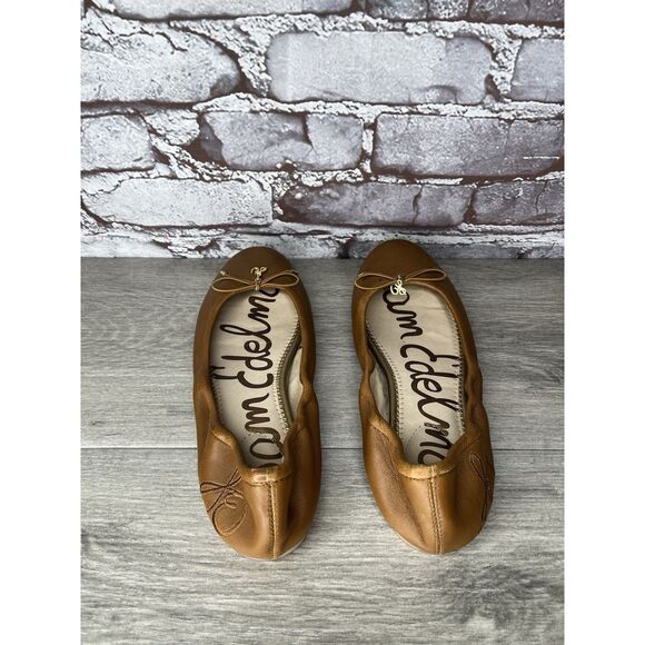 Sam Edelman Felicia Brown Leather Bow Classic Ballet Flats Women Sz 7.5M US/38.5 - Picture 5 of 16